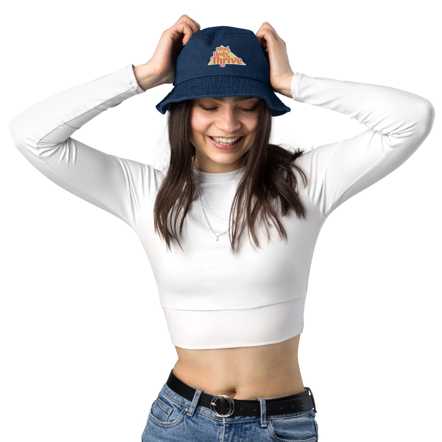 Logo Cotton Denim Bucket Hat